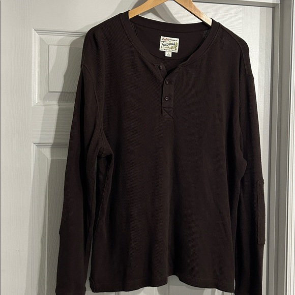 Tecovas Standard Issue Long Sleeve Waffle Knit Henley Size L - Picture 2 of 8